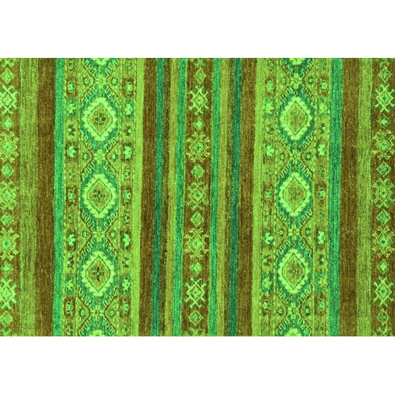 Ahgly Company Indoor Rectangle Abstract Green Modern Area Rugs, 5' x 8'
