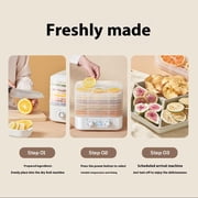 Digital Touch Control Home Freeze Dryer Machine, Multi-Layer Food Freeze Dryer for Fruits, Meats, Meals & Home Kitchen Use,White