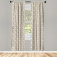 thumbnail image 3 of Ambesonne Floral Curtains, Antique Scroll Blossoms, Pair of 28"x63", Cocoa and Cream, 3 of 5