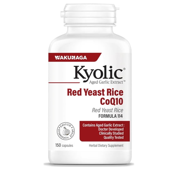 Kyolic Aged Garlic Extract Formula 114, Red Yeast Rice CoQ10, 150 Capsules