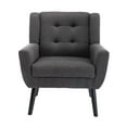 thumbnail image 4 of Glavbiku Modern Armchair Linen Upholstered Accent Chair with Black Leg for Indoor,Dark Gray,Adult, 4 of 11