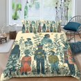 thumbnail image 1 of Bedding Sets 3D Strange Plants and Animals Printed Quilt Cover Set Creative Bed Gift,Queen (90"x90"), 1 of 5