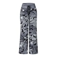 thumbnail image 4 of Women Pajamas Pants Halloween Pumpkin Print Wide Leg Drawstring Palazzo Lounge Pants Holiday Party Sleepwear Outfit Bottoms, 4 of 5