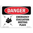 thumbnail image 1 of SignMission OS-DS-A-1824-L-2327 Signal de Danger OSHA de 18 x 24 Po - Lieu de Réunion pour l'Évacuation d'Urgence, 1 of 1