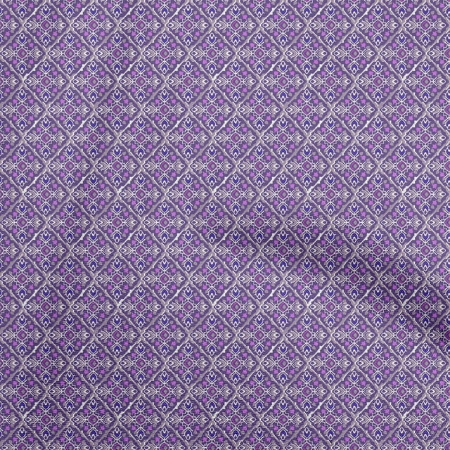 oneOone Polyester Spandex Purple Fabric Floral Craft Projects Decor Fabric Printed By The Yard 56 Inch Wide