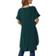 thumbnail image 3 of INSPIRAR CHIC Blusas de Mujer de Manga Corta Asimétricas con Nudo en la Cintura, Top Elegante Casual, Talla XL, Verde Profundo, 3 of 6