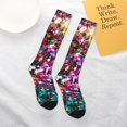 thumbnail image 4 of Daiia Sports Socks Color Shiny Printed Novelty Crew Socks for Men Women Knee High Socks Cotton Socks Soft & Breathable Support Unisex Socks, 4 of 9