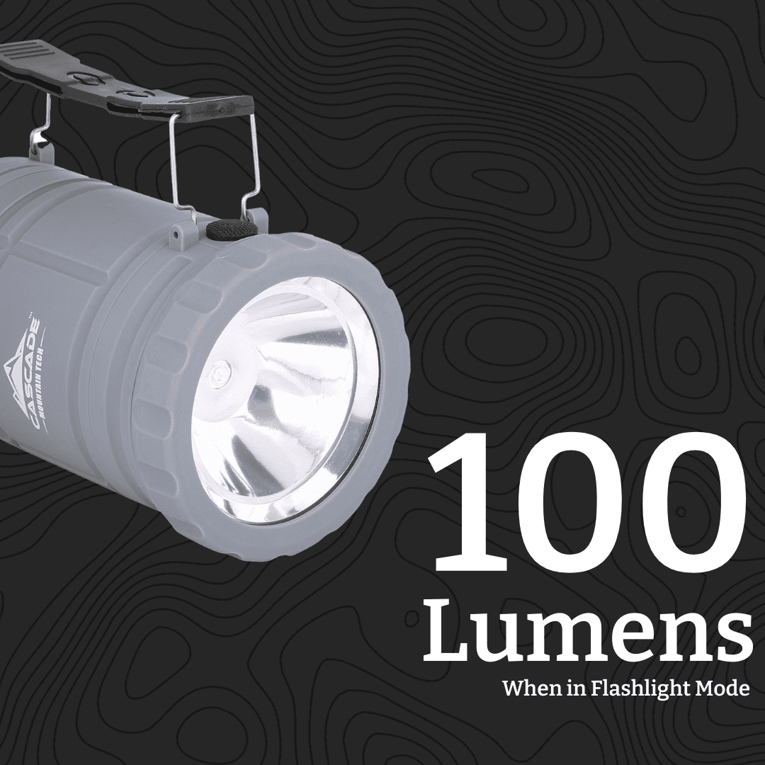 Cascade Mountain Tech 300 Lumen Pop-Up Lantern & Flashlight, Batteries Included – Red, 7.8 oz