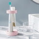 thumbnail image 5 of Portacepillos ajustable con tapa y vaso | Organizador de pasta de dientes y cepillos de dientes para baño | Soporte de plástico para cepillos de dientes que ahorra espacio para uso doméstico o de, 5 of 8