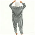 thumbnail image 6 of Unisex Onesie Adult Sleepwear Loose Funny Hooded Outfit Plush Winter Warm Pajamas with Pocket Gray L, 6 of 7