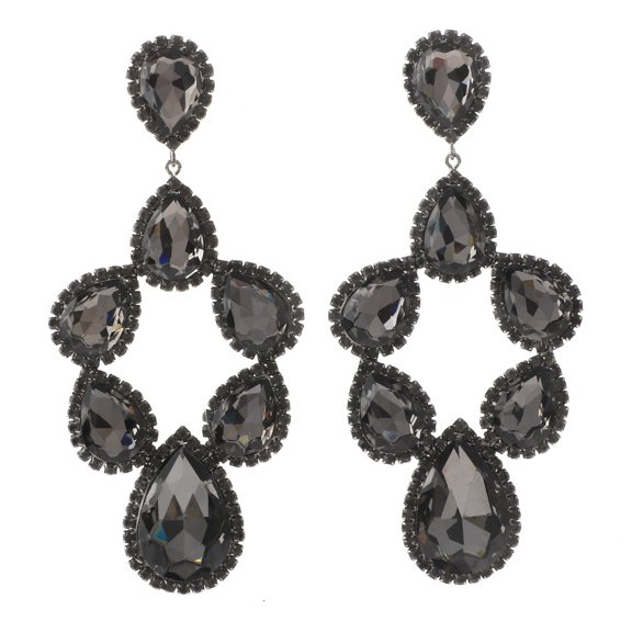 Large Crystal Post Earrings