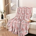thumbnail image 2 of Pink Christmas Snowman Pattern Round Blanket,Comfortable Soft Flannel Throw Blanket,All Season,Warm Lightweight Blankets for Sofa Bed Couch Living Room Chair 47"x47", 2 of 5