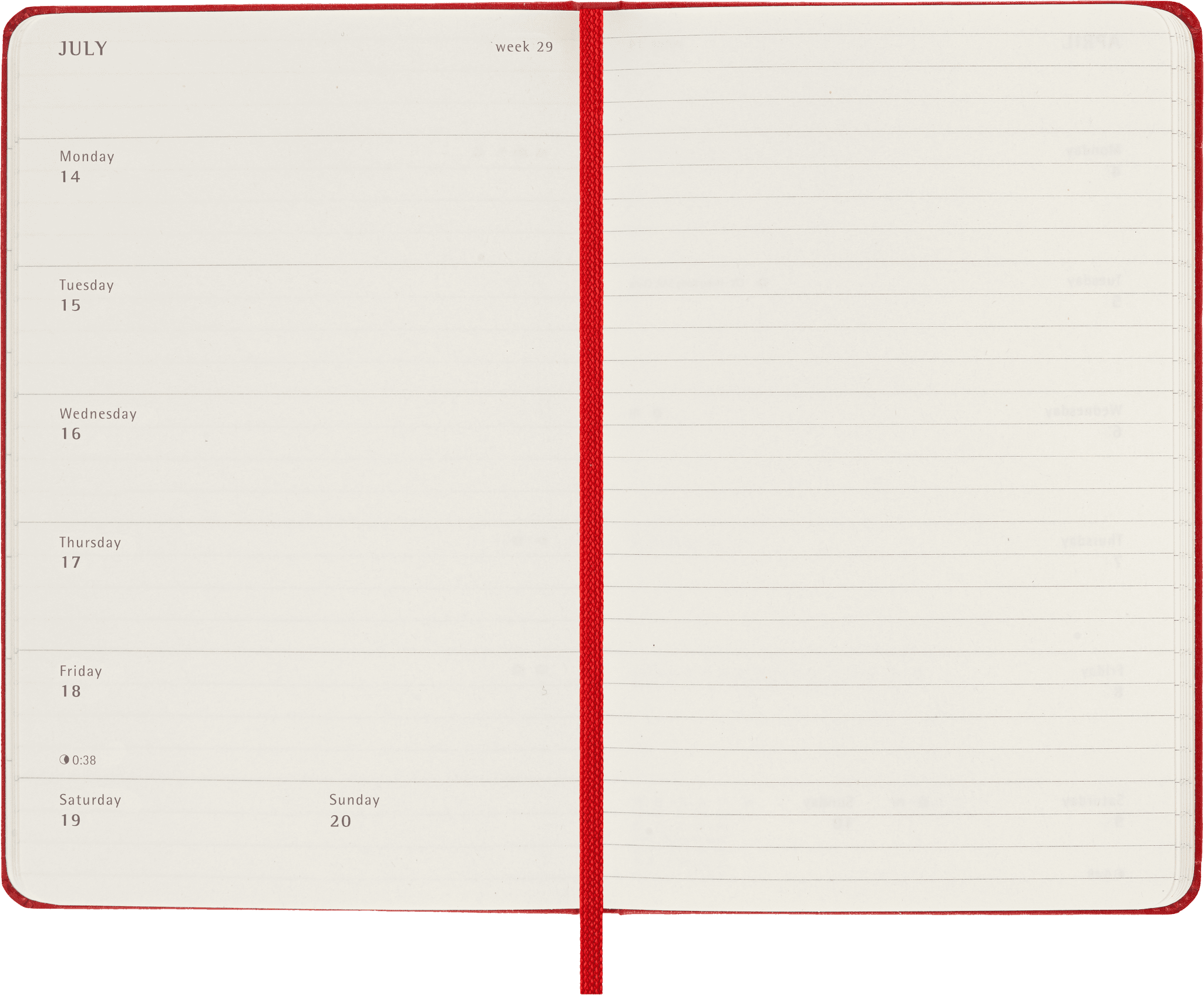 Moleskine Classic 12 Month 2025 Weekly Planner, Hard Cover, Pocket (3.5" x 5.5"), Scarlet Red, 144 Pages