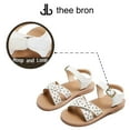 thumbnail image 4 of Girls Sandals Toddler Summer Dress Shoes Gladiator Beach Flat Sandals(TB2234 White/11M), 4 of 6