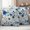 Gray Blue Off White Dark Blue, variant on Blue Flower Outdoor Waterproof Pillow Covers, Spring Cottagecore Blooms Botanica Floral Decorative Square Throw Pillowcase Sofa Cushion Sham for Patio/Couch/Chair, 20"x20" 2 Pack