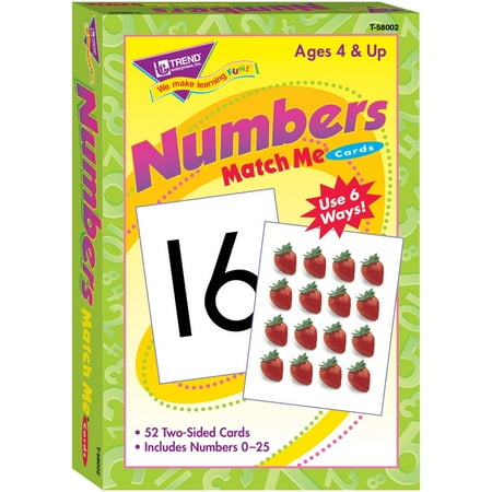 Cart Multi Pack - Trend, TEP58002, Numbers Match Me Flash Cards, 52 / Pack, Multi