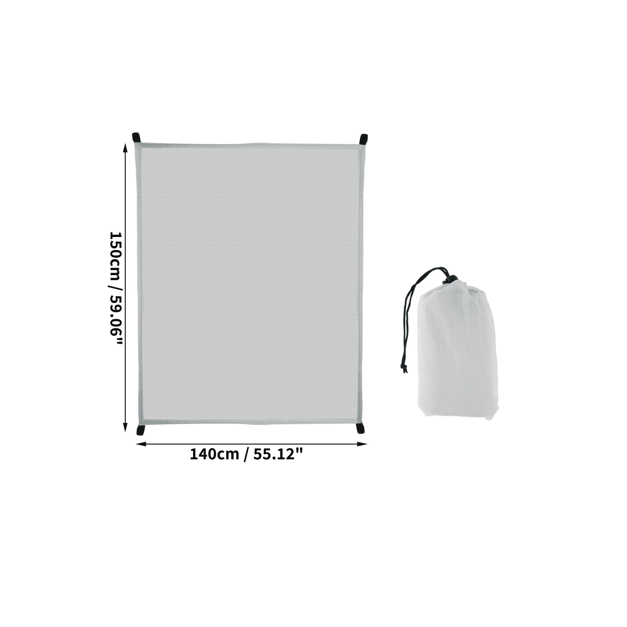 Unique Bargains Beach Blanket Beach Mat Lightweight Accessories Light Gray 55.12"x59.06"