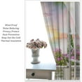 thumbnail image 5 of Sea View Curtains, Summer Ocean Sunrise Blackout Curtains Tropical Blooming Garden Seaside Scenery Print Window Drapes for Living Room Bedroom Cafe 84x84in, 5 of 5