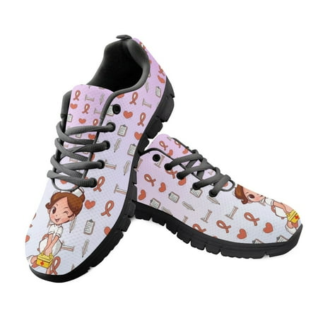 

Summer Lace Up Sport Jogging Running Shoes For Women Nurse Walk Casual Shoes Cute Nurse Print Mesh Ladies Sneakers Womens Flats