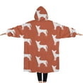 thumbnail image 2 of Oversized Wearable Blanket Hoodie,Repeat Chihuahua Sherpa Blanket Hoodie with Super Pockets,Super Warm Fuzzy Pullover for Women & Men, 2 of 6