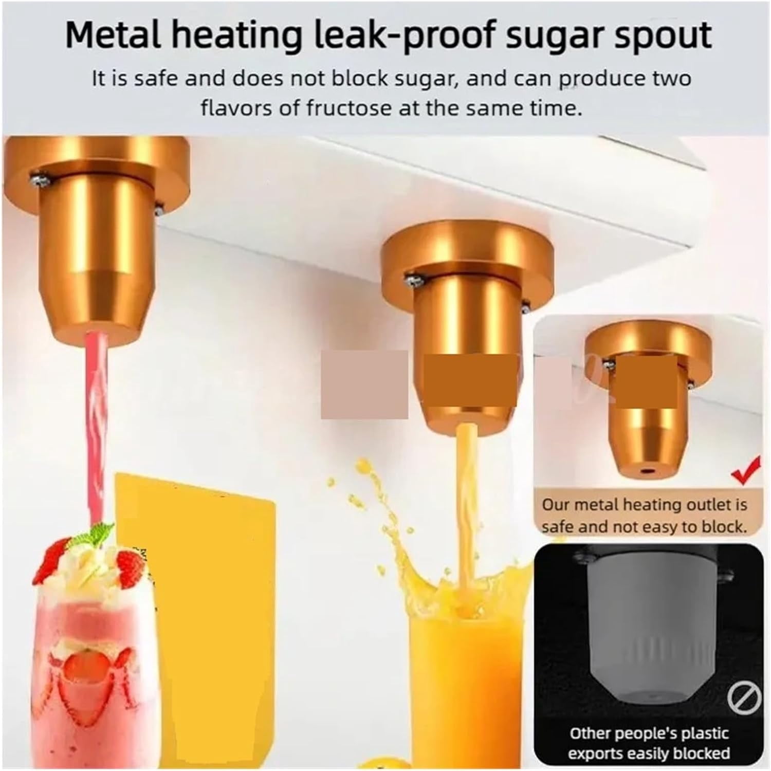 Gamvdout Soda Dispenser Machine, Fructose Dosing Machine Double Cylinder Fructose Machine Small Automatic Syrup Dosing Machine Milk Tea Shop Special Equipment