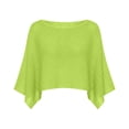 thumbnail image 3 of Lutiedan Womens Crochet Cover Ups Batwing Sleeve Sweater Crop Tops Lightweight Summer Boho Knit Sheer Poncho Top, 3 of 3