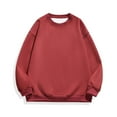 thumbnail image 2 of HAPIMO Men's Loose Basic Pullover Fleece Sweatshirts Solid Color s Fashion Comfy Daily Casual Sport Long Sleeve Athletic Tops Holiday Crew Neck Tees Wine XL, 2 of 5