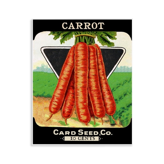 Stupell Industries Vintage Gardening Carrots Food & Beverage Painting Unframed Art Print Wall Art, 11 x 14