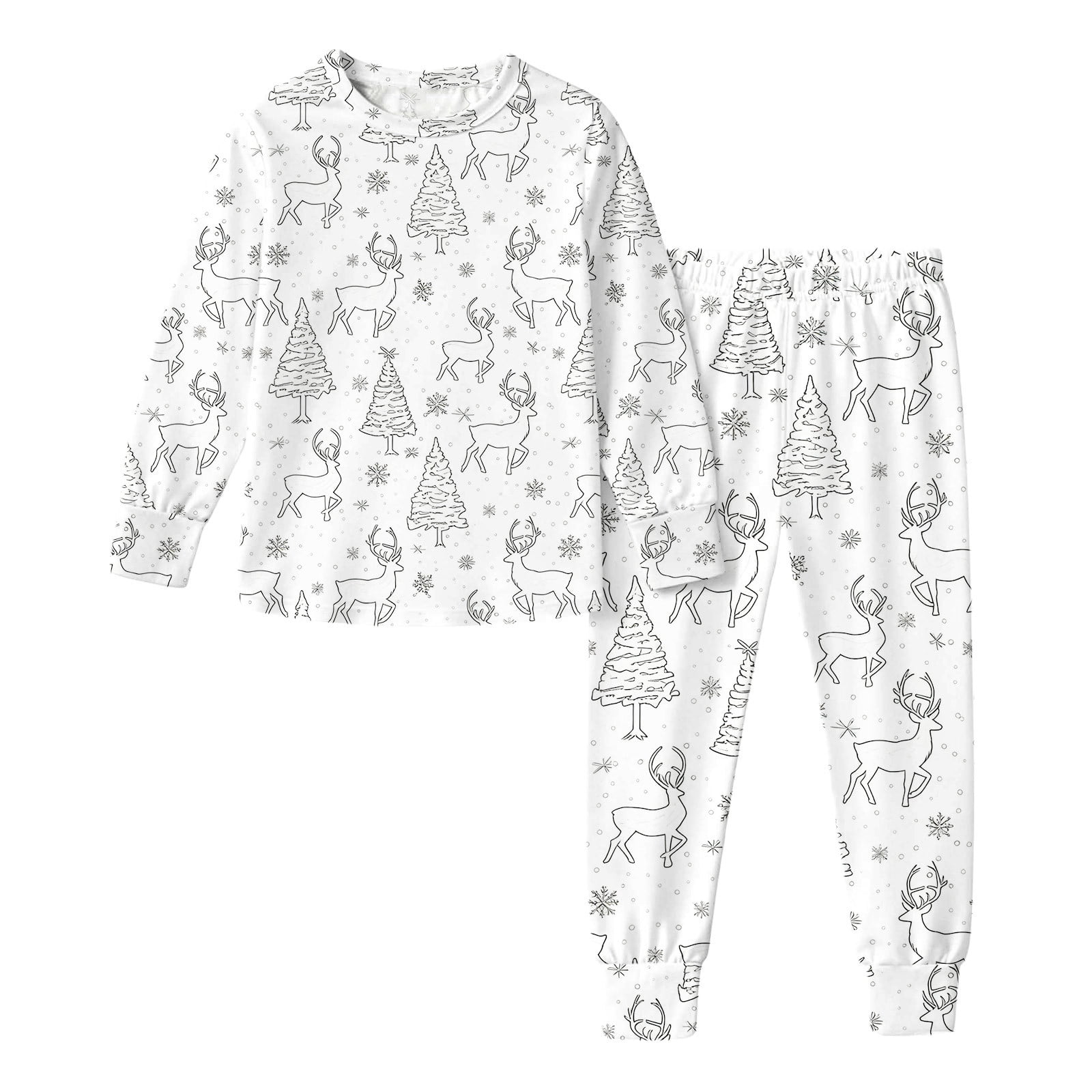 Owordtank Kids DIY Hand Painted Colorable Tops and Pants Set Boys Girls Funny Cartoon Coloring Blouse and Pants 2 Piece Sets