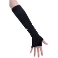 thumbnail image 3 of JISEN Gants Sans Doigts pour Femmes Punk Hiver Tricotés Extensibles Doux Réchauffe-Bras Squelettes Os, 3 of 4