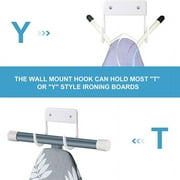 Ironing Board Hanger, Ironing Board Hook, Wall Mounted Holder, Small Ironing Board (Matte White)