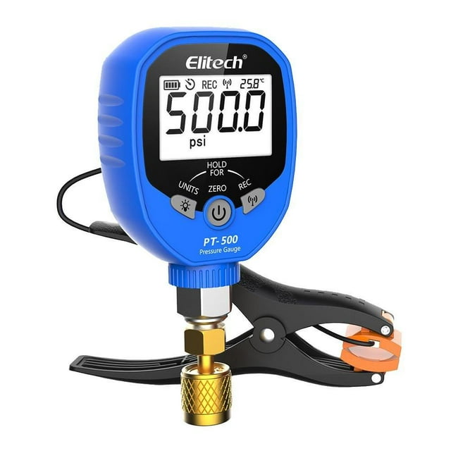 Elitech PT-500 Manomètre CVC Sans Fil avec Pince de Température