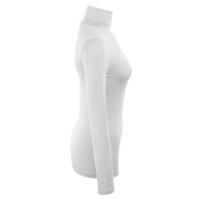 KOGMO Womens Long Sleeve Solid Basic Fitted Turtleneck Shirt