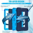 thumbnail image 6 of SaniMore Hybird Case for Fire 7" 12th Gen 2022, Rugged Heavy Duty Protective Case Hidden Kickstand Dual Angle Stand Shockproof Anti-drop for  Fire 7" 12th Gen, Navy Blue, 6 of 11