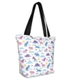 thumbnail image 3 of Kdxio Dinosaur Women Reusable Grocery Bags Foldable Ripstop,Reusable Shopping Bags for Shopping,Gym,Gift, 3 of 8
