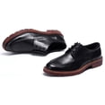 thumbnail image 2 of Santimon Black Dress Shoes for Men Classic Lace-up Derby Shoes Formal Business Oxford Shoes US 5.5, 2 of 8