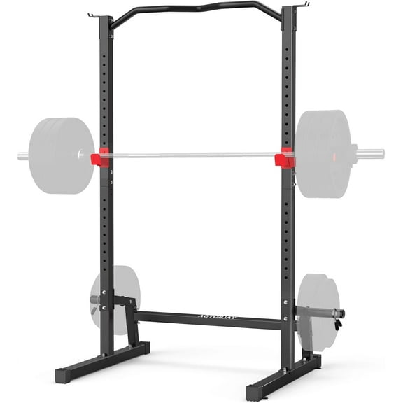 Power Cage Height Adjustable Squat Rack Home Gym Power Tower Multi-Function Pull Up Station Strength Training Squat stand Barbell Rack (Black)