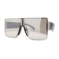 thumbnail image 2 of Womens Luxury Flat Top Thick Temple Mafia Sunglasses Black Silver Mirror, 2 of 4