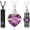 Purple Zircon, variant on Vertical Bar Purple Zircon Crystal Cremation Urn Pendant Necklace, Stainless Steel, 3 ct