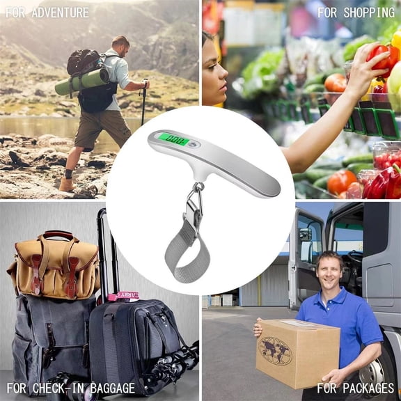 Rechargeable Digital Travel Scale with Strap for Luggage Suitcase Baggage Weighing, Weight Max up to 110 Lbs/50kg & LCD Display Screen Design