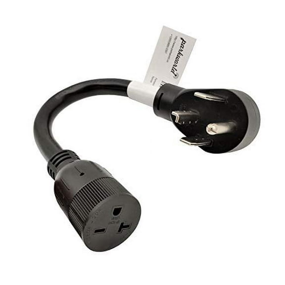 Parkworld 61223 Adapter Cord NEMA 14-30P to 6-20R (T-Blade Also to 6-15R), 20A 1FT (Output 250V)