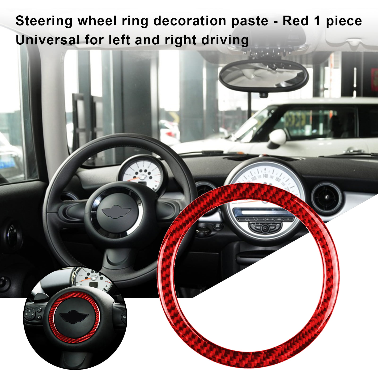 For Mercedes Benz Blue Aluminum Steering Wheel Trim Ring 51mm 