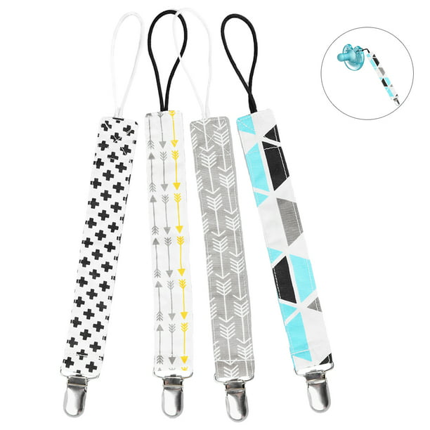 Pacifier Clips 4 Pack Cotton Pacifier Holder for Boys and Girls Fits