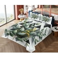 thumbnail image 4 of Ambesonne Eucalyptus Leaves Fitted & Top Sheet Set with Sham, Meadow Bouquet, Dark Blue Grey and Green, 4 of 5
