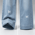 thumbnail image 4 of Ruyang Girls Star Patch Jeans Cute Wide Leg Y2K Loose Denim Pants Teens Baggy Elastic High Waist Jeans Preppy Trousers, 4 of 7