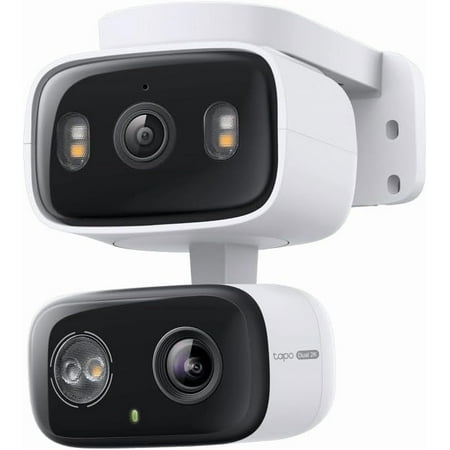 2K Indoor/Outdoor Dual Lens Pan/Tilt Wired Security Camera - 125° Wide-Angle View + 6mm Zoom, Motion Track, Person/Vehicle Detection, Subscription-Free Local Storage or Optional Cloud, C246D
