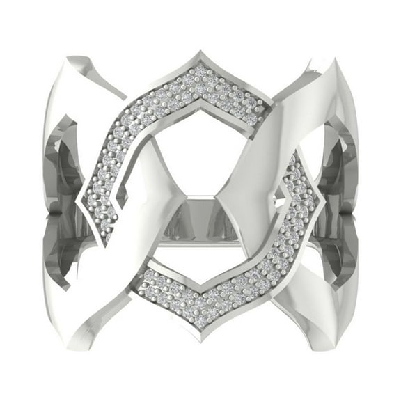 Araiya 10K White Gold Round Diamond Fashion Band Ring (1/3 cttw, I-J Color, I2-I3 Clarity), Size 10