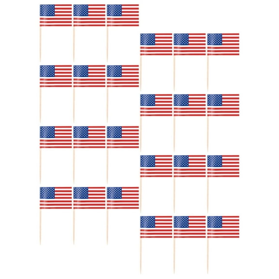 HOMEMAXS Independence Day Cake Picks for Patriotic Party Decoration with White Cardboard Multi Color 50pcs