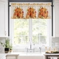 thumbnail image 5 of Fall Orange Pumpkins Valances for Windows Watercolor Maple Leaves Rod Pocket Curtain Valance Window Treatment Short Curtains for Kitchen Living Room, 60"x14", 5 of 5