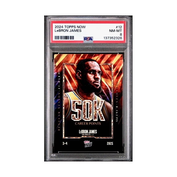 Lebron James 2024 Topps Now 50k Career Points #12 Card PSA 8 NM-MT